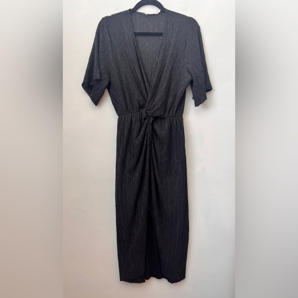 All in Favor Black Midi Dress